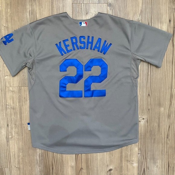 Authentic Majestic Cool Base MLB Los Angeles Dodgers Clayton Kershaw Jersey Read - Picture 2 of 8